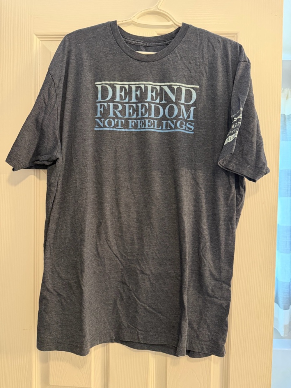 Grunt Style Defend Freedom Not Feelings T-Shirt - Heather Blue